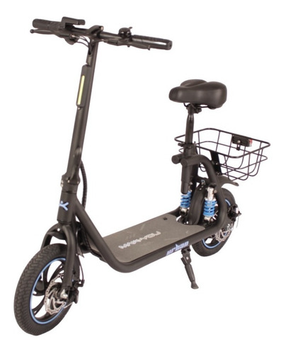 Imagen 2 de 10 de Monopatin Electrico C1 Asiento Y Canasto 25 Km/h 380w