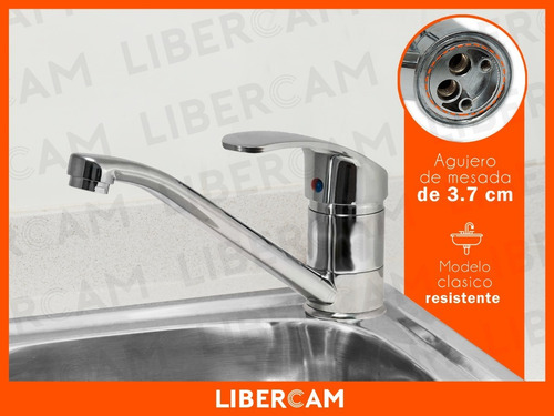 Imagen 8 de 10 de Canilla Griferia Monocomando Cocina Mesada Pico Largo Oferta