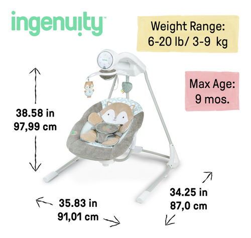 Ingenuity Silla Mecedora Y Columpio Plegable Para Bebés