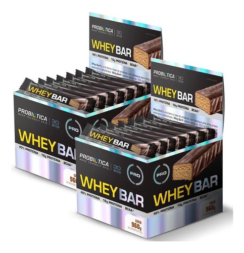 Suplemento Em Barra Probiótica  Professional Line Whey Bar Proteínas Whey Bar Sabor  Amendoim Em Caixa De 800ml