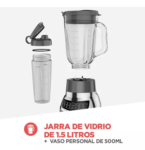 Licuadora black & decker 1 5 litros vaso vidrio 900w