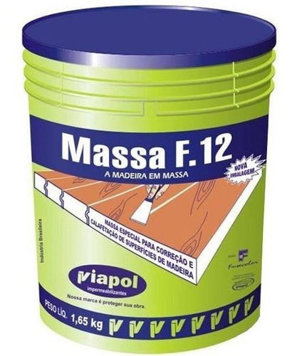 F12 Massa P/ Calafetar Madeira 1,65kg Cor Marfim Viapol