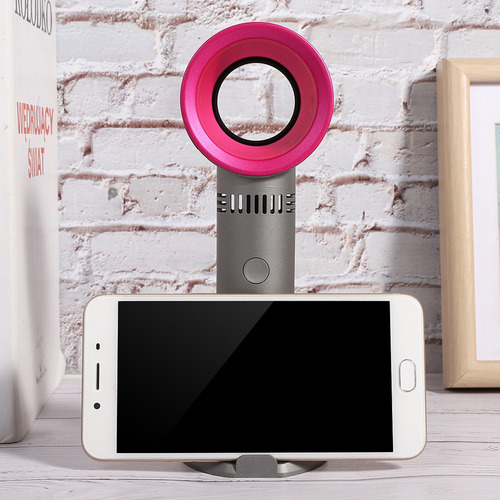 Ventilador Recargable Rosa Sin Aspas, Mini Portátil Usb