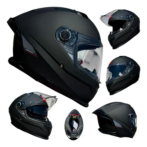Casco Moto Negro Mate Mt Helmets Braker Certificado Ece 2206 | Meses ...