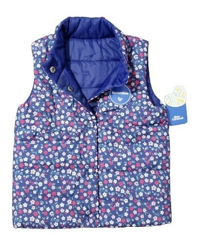 Chaleco Para Niña Reversible Flores Casual Frio Moda