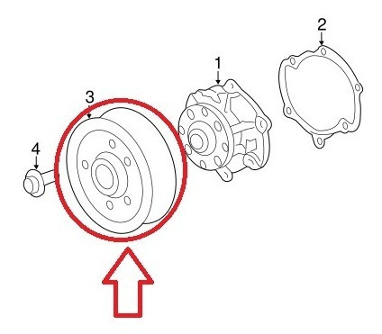 Polea Bomba De Agua Cadillac Cts 3.6 Lts Mod: 08-13 Original (Usado)