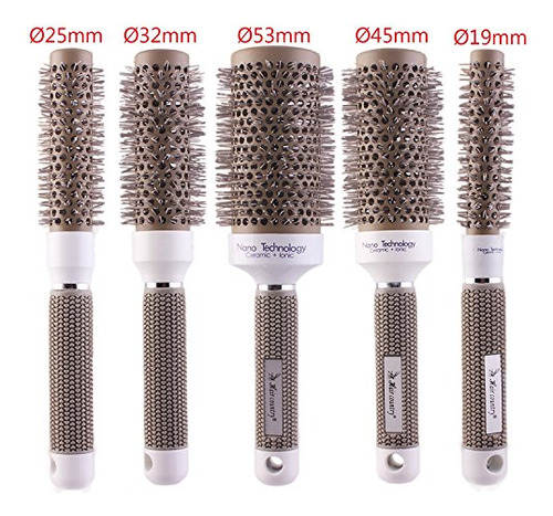 Conjunto Redondo De Cepillo Térmico, Nano Cerámica Whd0n