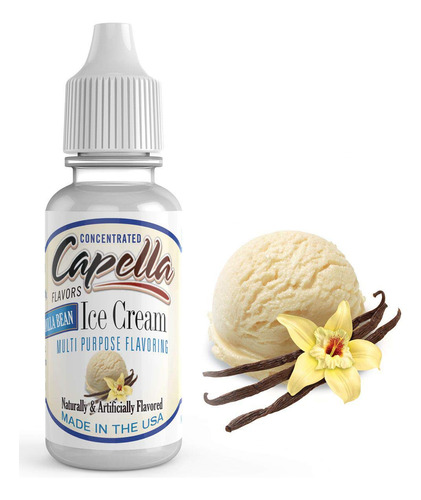 Capella Flavor Drops Vanilla Bean Helado Concentrado 0.4 Fl 