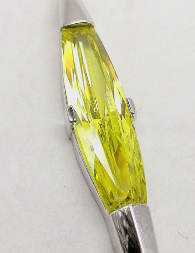 Imagen 4 de 5 de Dije Plata Dama Cristal Austriaco Amarillo Ley .925