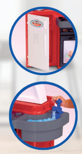 Mini Cozinha Infantil Armário Pia Fogão Geladeira Completa
