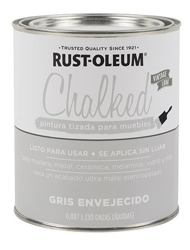 Pintura Chalked Rust Oleum 1l - Acabado Tizado.