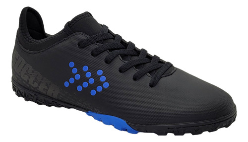 Zapatillas Soccer Baby Futbol Negro/azul Adulto Sb-9