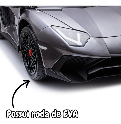 Carrinho Eletrico Lamborghini Aventador Suporta 100kg Prata