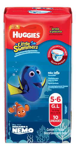 Fraldas Huggies Little Swimmers Praia & Piscina G x 10 unidades