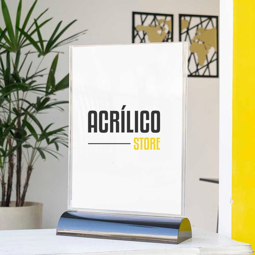 Display Em Acrílico Tipo T A3 (30x42cm) - Kit 2 Peças