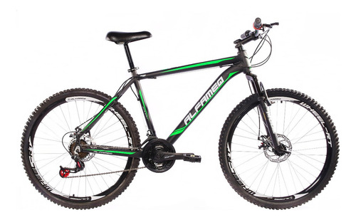 Mountain bike Alfameq Zahav aro 26 17" 21v freios de disco mecânico cor preto/verde