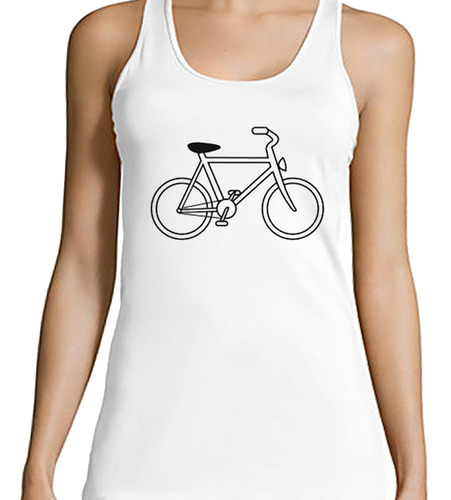 Musculosa Mujer Bicicleta Dos Ruedas Diseño Simple