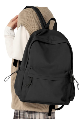 Mochila Escolar Informal Bolsa Negra Para Libros, X-negro, M