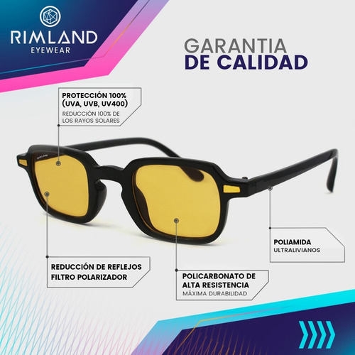 Imagen 4 de 6 de Anteojos Lentes De Sol Rimland Niza Lente Amarilla