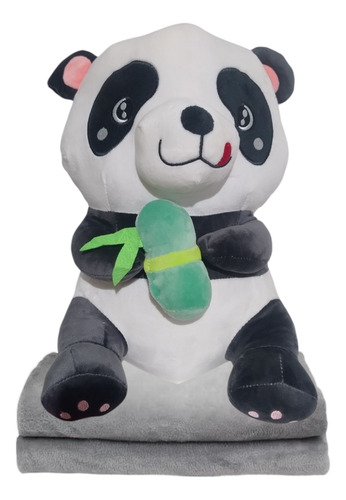 Peluche Con Manta Polar Almohada 3 En 1 Infantil Oso Panda