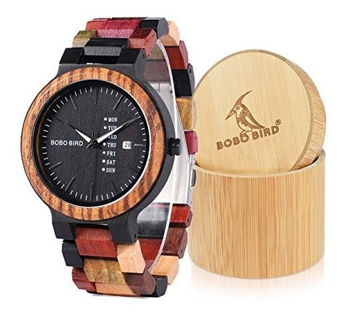 Bobo Bird Reloj De Madera Natural Colorido Para Hombre Reloj