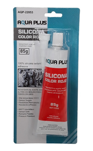 Silicon Rojo Alta Temperatura 85g Marca Aqua Plus