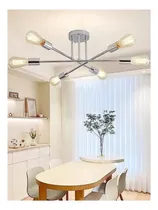 Comprar Lámpara Colgante Decorativa Plateada 6 Focos 3000k Amarillo