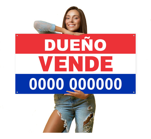 Cartel Extra Gde Dueño Vende 100x50cm Con Tus Datos X 2 U.