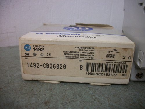 Allen-bradley Motor Circuit Breaker 1492-cb2g020 2amp 48 Ddl