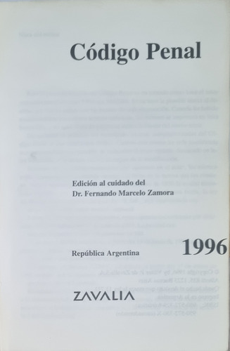Código Penal Argentino. Ruy Diaz 1996. T. Dura. Lujo