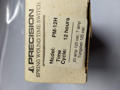 Temporizador (timer) Mecanico 12 Horas 110v 20 Amp (Usado)