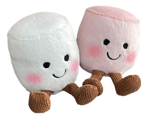 Peluches De Algodón De Azúcar Rosa Y Blanco 2pcs