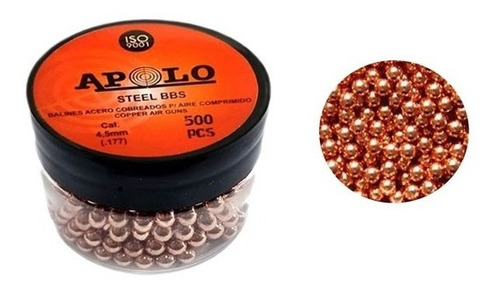 Balines Apolo Esfericos 4.5 Mm Steel Bbs X 500 Pistola Co2 