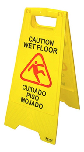 Cartel Piso Mojado  En Pvc Español - Inglés