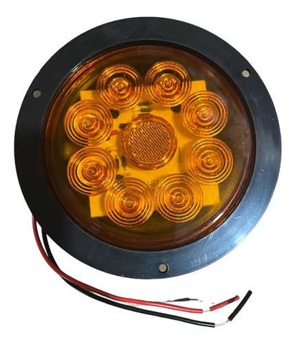 Plafon 12 Led Redondo 4 PuLG Freno/cuartos/direccional Ambar