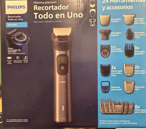 Recortadora Todo En Uno Philips 24 Pzas Color Gris Gris