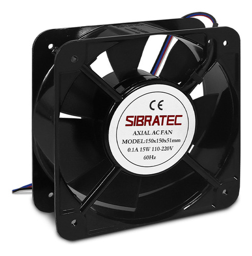 Ventilador Cooler 15x15x5,1cm Bivoft 110/220v Led Preto