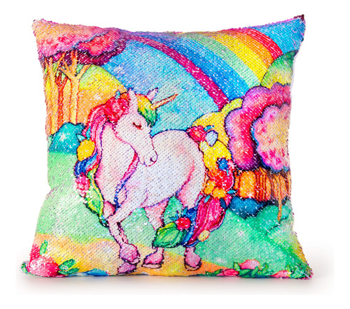 Almohada De Lentejuelas Reversible De Unicornio De 14 X...