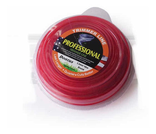 Nylon Para Guadaña Rojo 3,3mm X 46 Mts