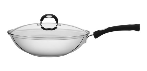 Wok Tramontina De Acero Inoxidable  Triple Fondo 28 Cm