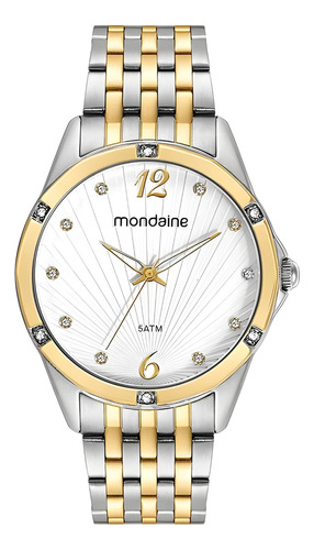 Relógio Prata E Dourado Feminino Mondaine 32481lpmvbe2 Cor do fundo Branco