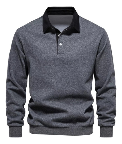 Suéter Informal Con Cuello Tipo Polo Para Hombre, Otoño 2024