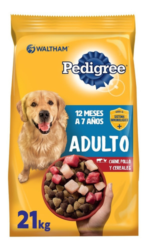 Pedigree Alimento Seco Perro Adulto Carne Pollo Cereal 21kg