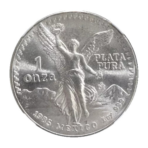 Moneda Onza Libertad Plata Certificada Ms66 1985