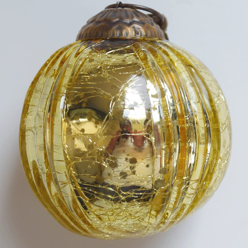 Juego De 4 Adornos Dorados De Vidrio Para Árbol De Navidad