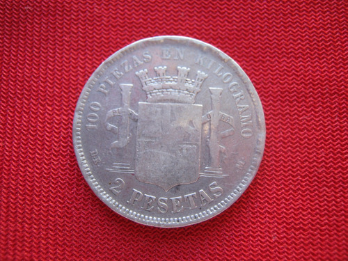 España 1 Peseta 1870 Gobierno Provisional Plata 