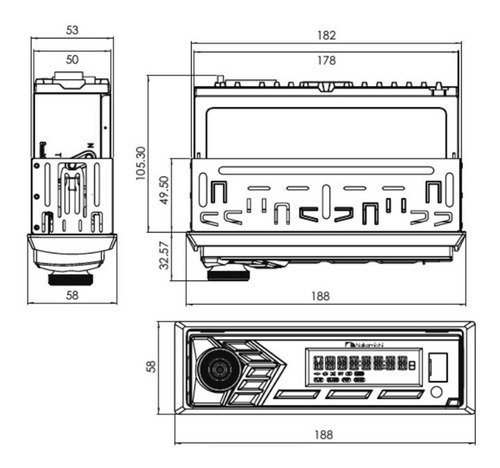 Estéreo para auto Nakamichi NQ711B con USB y bluetooth