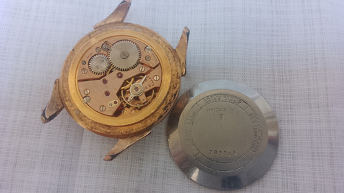 Antiguo Reloj Pulsera White Star A Cuerda 17 Rubis P/reparar Sin Malla Dorado Crema (Usado)
