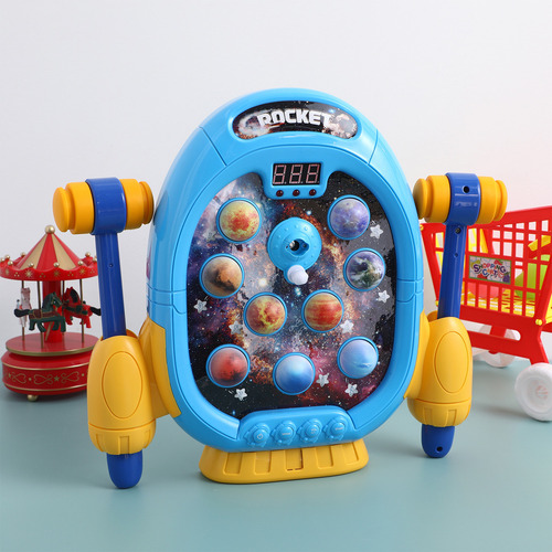 Juego Interactivo De Topo De Golpe Juguete Eléctrico Espacial Whack-a-mole (martillo Doble, Pilas Aa No Incluidas)
