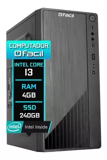 Computador Fácil H61 Intel Core I3 2ª 4gb Ssd 240gb
